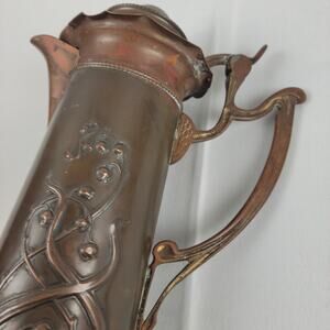 Copper Jug Ewer Carafe Pitcher Antique PATINA Old Signed Number 846
